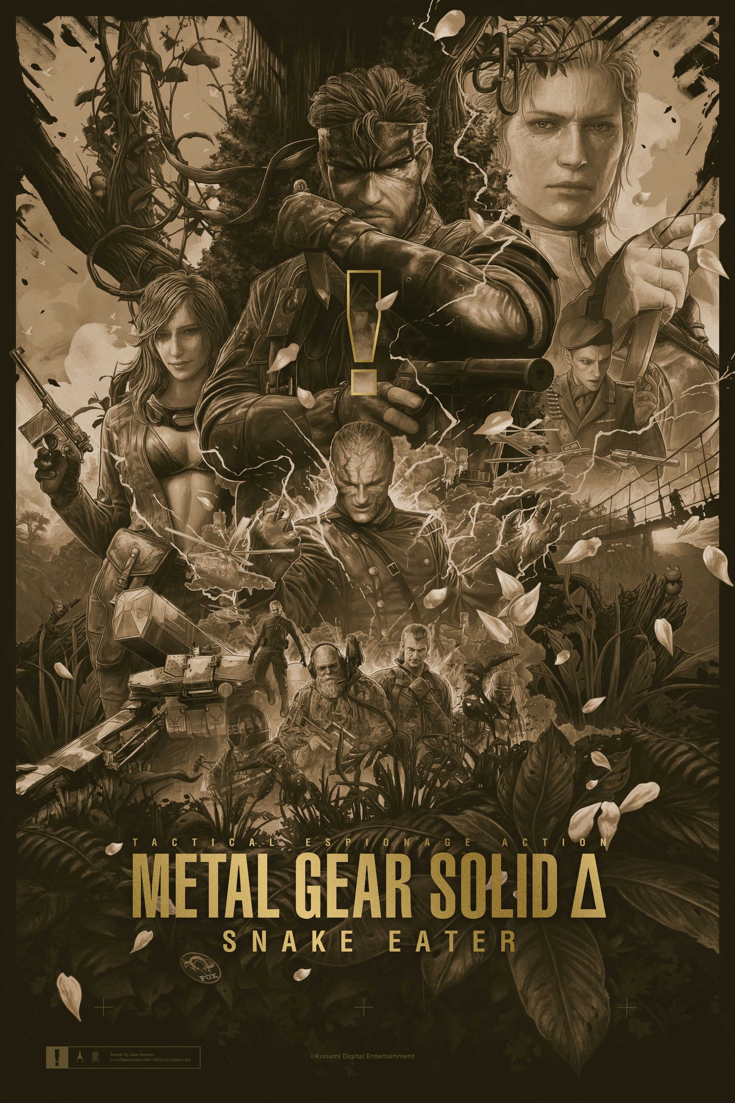 METAL GEAR SOLID Δ: SNAKE EATER by Jake Kontou - Screenprint Gold/Varnish Variant
